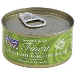 Fish4Cats Wet Cat Food Finest Tuna Fillet With Green Lipped Mussel 70g