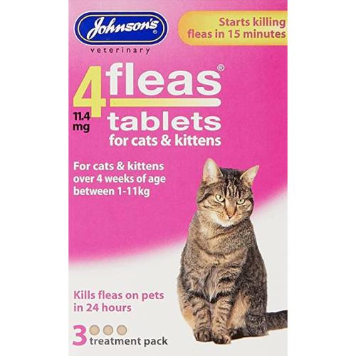 Johnson's 4 Fleas Cat Flea Tablets 3 Tablets