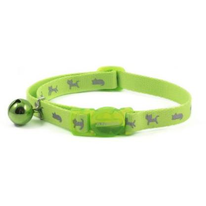 Ancol Reflective Hi Vis Kitten Safety Collar with Bell - Green