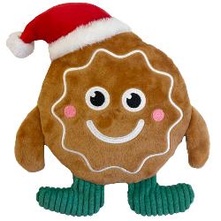 Happy Pet Giant Flat Squeaker Round Gingerbread Man