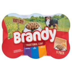 Brandy Wet Dog Food Tins - Traditional Loaf Variety Pack (6 X 395g)