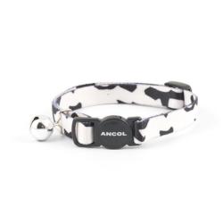 Ancol Safety Camouflage Cat Collar with Bell - Black/White
