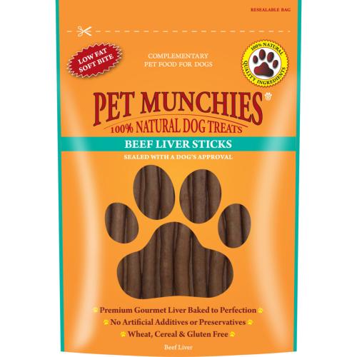 Pet Munchies Hypoallergenic Dog Treats - Beef Liver Sticks 90g