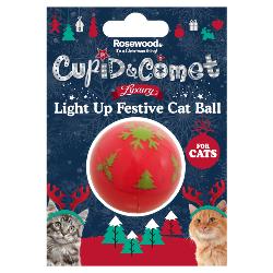 Rosewood Light Up Festive Cat Ball