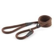 Ancol Deluxe Nylon Chocolate Brown Dog Slip Lead - 150cm X 1.2cm