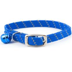 Ancol Safety Reflective Softweave Cat Collar with Bell - Blue