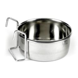 Classic Stainless Steel Hook-On Fixing Coop Cup Pet Bowl - 300ml - 90mm x 50mm
