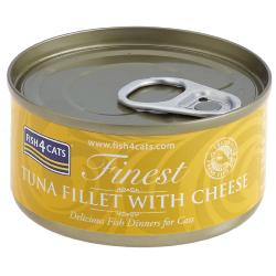 Fish4Cats Wet Cat Food Finest Tuna Fillet With Cheese 70g