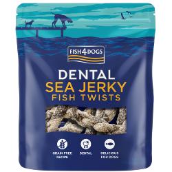 Fish4Dogs Natural Dog Treat Dental Sea Jerky Fish Twists - 100g