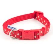 Ancol Polka Dot Adjustable Collar, Red (Size 5-9, 18-30")