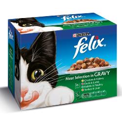 Felix Pouch Multipack 12x100g Gravy Selection Variety Pack (4+1) Free