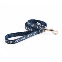 Ancol Fashion Reflective Paw 'n' Bone Nylon Dog Lead - 100cm X 1.9cm - Blue