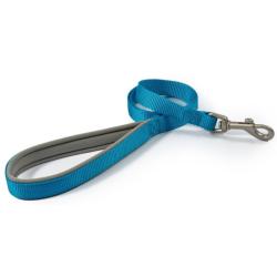 Ancol Viva Padded Nylon Dog Lead - Blue - Blue 19mm X 1m