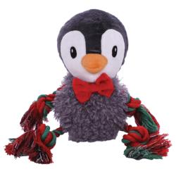Holly & Robin | Fluffy Ropee Penguin Squeaky Plush Tugger