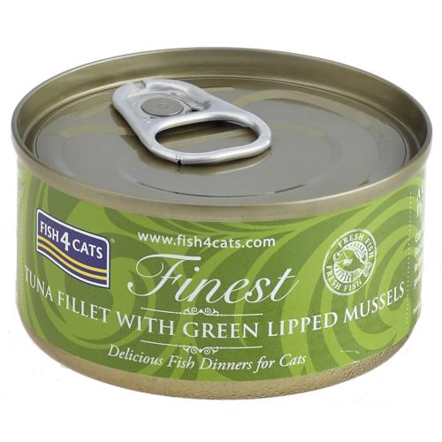 Fish4Cats Wet Cat Food Finest Tuna Fillet With Green Lipped Mussel 70g