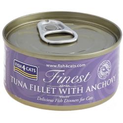 Fish4Cats Wet Cat Food Finest Tuna Fillet With Anchovy 70g