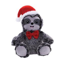 Happy Pet Holly Jolly Santa Sloth Soft Dog Toy