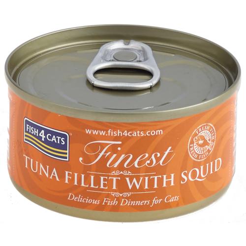 Fish4Cats Wet Cat Food Finest Tuna Fillet With Squid 70g