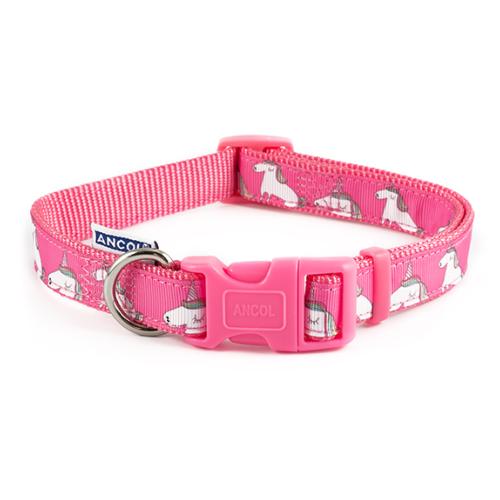 Ancol Indulgence Adjustable Pink Unicorn Dog Collar - Size 5-9 (45-70cm)