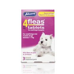 Johnsons 4Fleas Flea Removal Tablets for Small Dogs and Puppies (1 - 11kg) - 3 Treatments