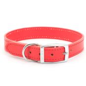 Ancol Leather Sewn Collar Red, 36cm/16" Size 3
