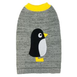 Sotnos Penguin Grey Dog Christmas Jumper Extra Extra Large