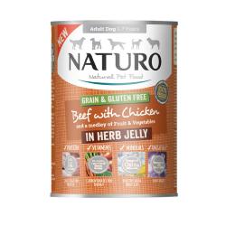 Naturo Adult Dog Grain & Gluten Free Beef With Chicken In A Herb Jelly 390g
