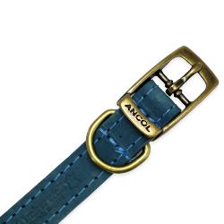 Ancol Timberwolf Leather Collar - Blue - Size 3 - 40cm/16