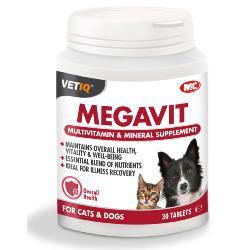 VetIQ | Cat & Dog Multivitamin & Mineral Supplement | MegaVit - 30 Tablets