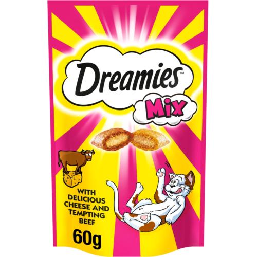 Dreamies Cat Treats Mixed Flavours - Beef and Cheese 60g