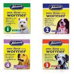 Johnson's One Dose Easy Wormer Size 1 Small Dog