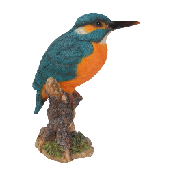 Vivid Arts Real Life - Kingfisher On A Stump Ornament