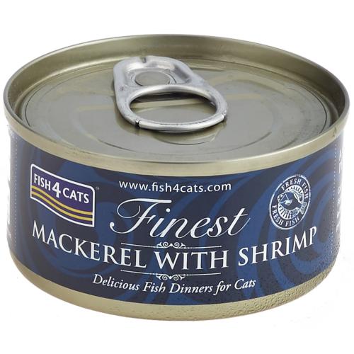 Fish4Cats Wet Cat Food Finest Mackerel With Shrimp 70g