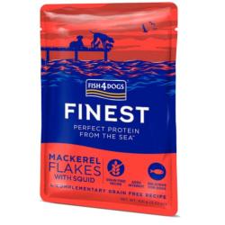 Fish4Dogs Finest Mackerel Flake & Squid Dog Food Pouch 100g