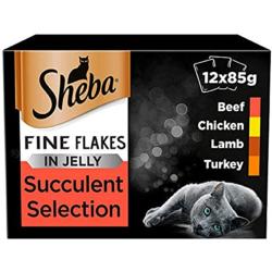 Sheba Pouch Multipack 12x85g Fine Flakes/ Succulent Collection In Jelly