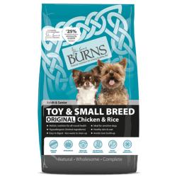 Burns Toy & Small Breed Dog Food - Chicken & Rice - 2kg