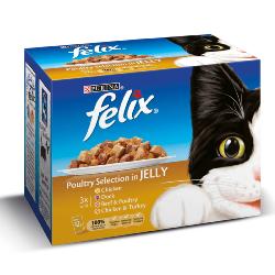 Felix Pouch Multipack 12x100g Poultry Chunks in Jelly