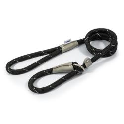 Ancol Reflective Rope Slip Lead Black 12mm X 1.5m
