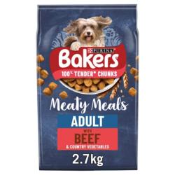 Bakers Complete Meaty Meals Dog Food (Adult) - Beef 2.7kg