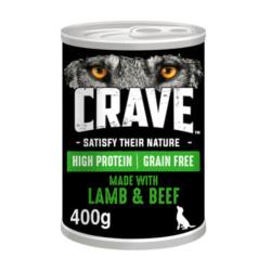 Crave | Grain Free Wet Dog Food | Lamb & Beef in Pate Loaf - 24 x 400g | Short Dated