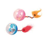Trixie Set Of 2 Rattling Balls With Tails 4cm