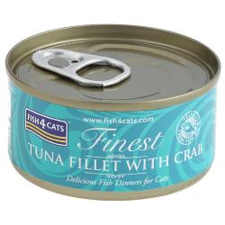 Fish4Cats Wet Cat Food Finest Tuna Fillet with Crab 70g