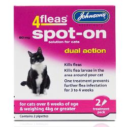 Johnson's 4Fleas Dual Action Spot On For Cats & Kittens For Cats Over 4kg