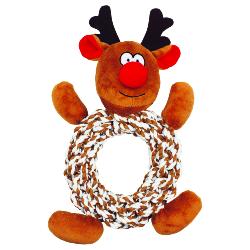 Happy Pet Holly Robin Knottie Ring Reindeer Rope Toy For Dogs