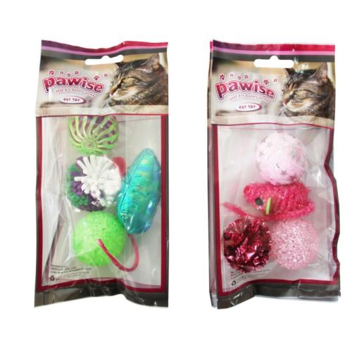 Pawise 4pk Assorted Cat Toys