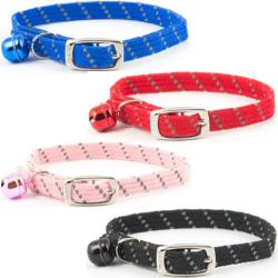 Ancol Safety Reflective Softweave Cat Collar with Bell - Red