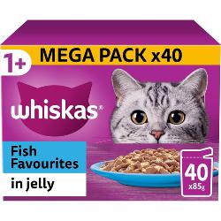 Whiskas Cat Pouch Multipack - Fish Favourites in Jelly - 40 x 85g
