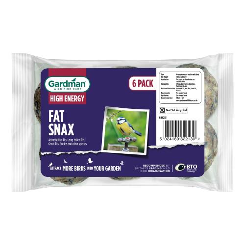 Gardman Fat Snax For Wild Birds - No Nets - 6 Pack