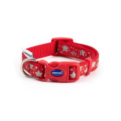 Ancol Red Star Reflective Adjustable Collar (Size 1-2, 8"-12")