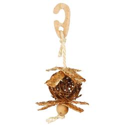 Trixie Natural Living Wicker Ball & Sisal Rope Bird Toy - 5.5cm
